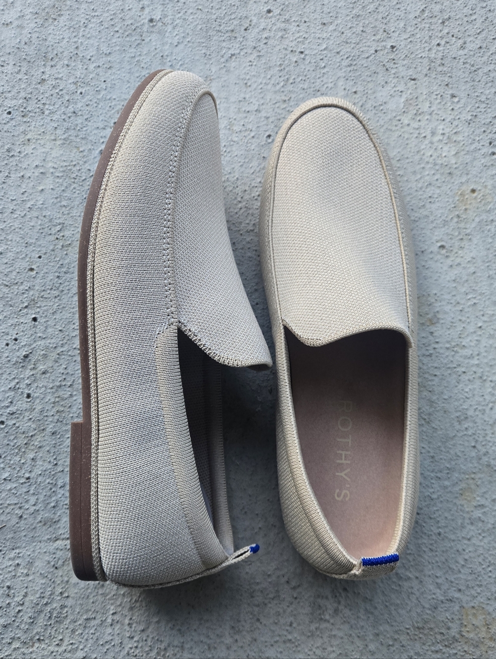 Rothy's‎ Men's Slip-On Loafers in Oatmeal with Brown Sole